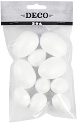 Eieren Creativ Company styropor 6 stuks 25x23mm 6 stuks 35x48mm wit