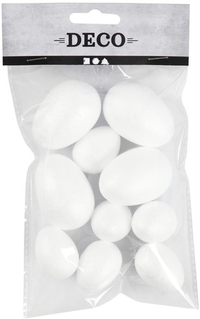 Eieren Creativ Company styropor 6 stuks 25x23mm 6 stuks 35x48mm wit