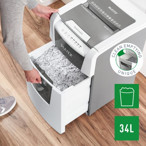 Papiervernietiger Leitz IQ Auto+ Small Office 100 P5 snippers 2x15mm-2