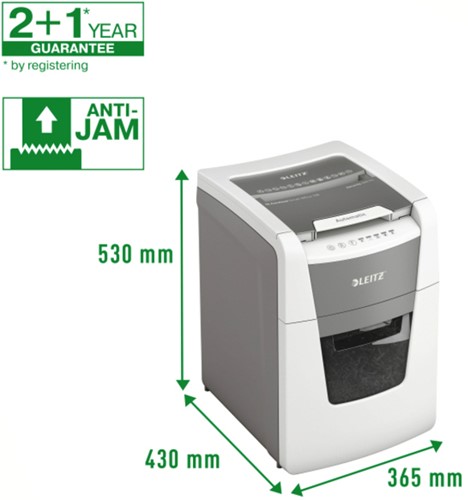 Papiervernietiger Leitz IQ Auto+ Small Office 100 P4 snippers 4x28mm-1