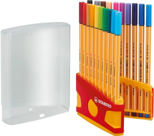 Fineliner STABILO point 88 ColorParade rollerset geel/rood F ass 20st-3