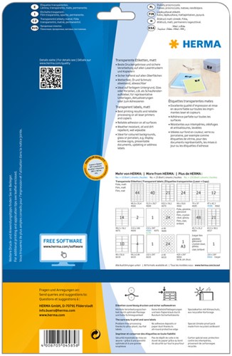 Etiket HERMA 4585 210x297mm weerbestendig transparant mat 10 stuks-1