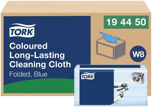 Reinigingsdoek Tork W8 Premium 1-laags 40 vel blauw 194450-1