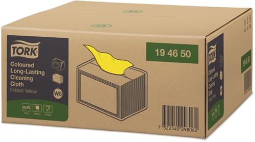 Reinigingsdoek Tork W8 Premium 1-laags 40 vel geel 194650-2