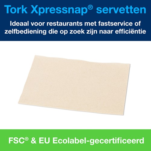 Servet Tork N4 Xpressnap Premium 1/2 vouw 2-laags 213x165mm 1000 vel naturel 12880-2