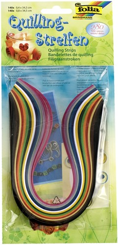 Filigraanstroken Folia 140 stuks 0.4x34.5cm en 140 stuks 0.8x34.5cm assorti kleuren