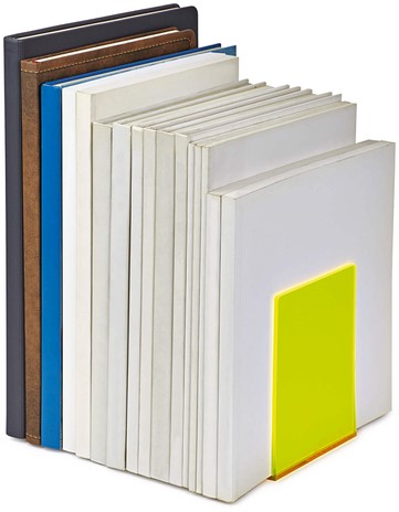 Boekensteun MAUL 10x10x13cm acryl set 2 neon geel transparant-1