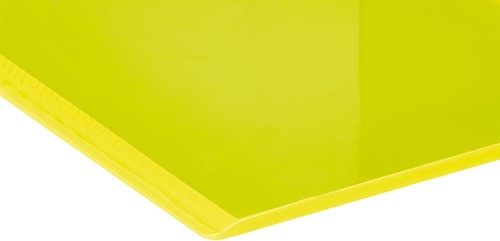 Boekensteun MAUL 10x10x13cm acryl set 2 neon geel transparant-2