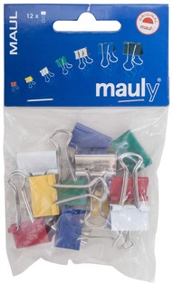 Papierklem MAUL 215 foldback 19mm capaciteit 7mm assorti 12 stuks-7