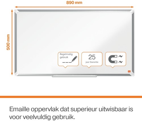 Whiteboard Nobo Premium Plus 50x89cm emaille-2