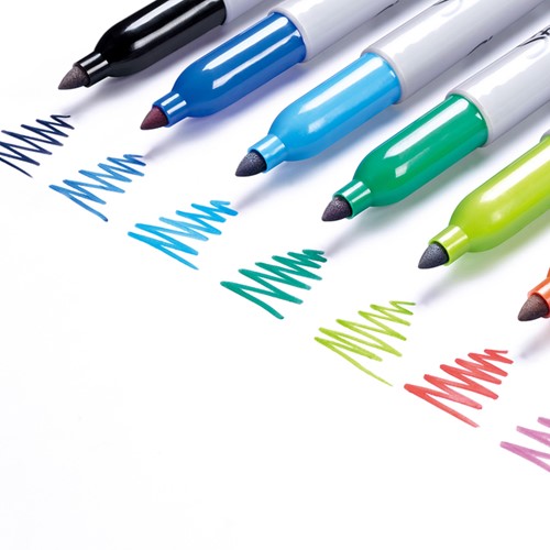 Viltstift Sharpie rond fijn assorti blister à 12 stuks-1
