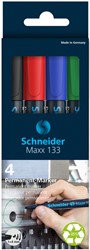 Viltstift Schneider Maxx 133 schuin 1-4mm assorti 4 stuks