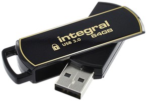USB stick 3.0 Integral Secure 360 USB-A 64GB zwart