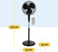 Statiefventilator BRASQ met remote Ø 40cm zwart-3