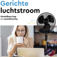 Statiefventilator BRASQ met remote Ø 40cm zwart-8