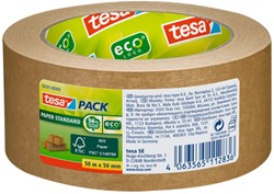 Verpakkingstape tesapack® Papier Standard ecoLogo, 50mmx50m, bruin