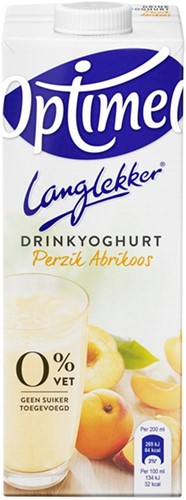 Drinkyoghurt Optimel Langlekker perzik abrikoos 1liter