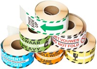 Waarschuwingsetiket Rillprint handle with care 46x125mm oranje 250 stuks-2
