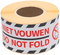 Waarschuwingsetiket Rillprint do not fold 46x125mm wit 250 stuks