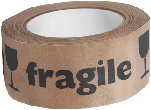 Waarschuwingstape IEZZY 50mmx50m 80% gerecycled papier bruin zwart