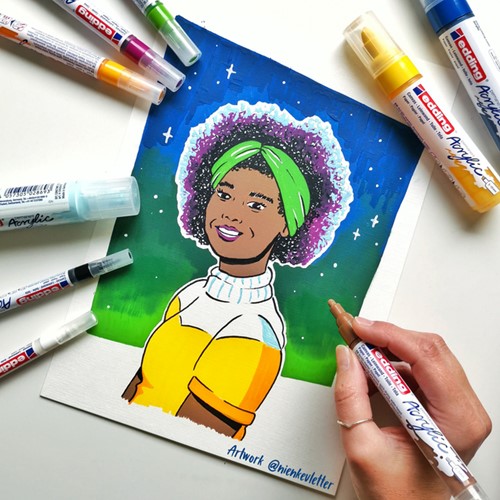 Olie-  en Acrylblok edding 30010 A6 20 vel 300 gram wit-8