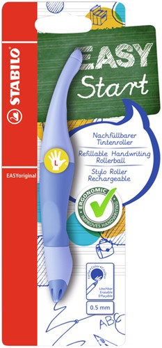 Rollerpen STABILO Easyoriginal  linksh M pastel luchtig blauw blister