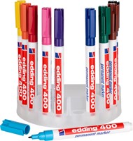 Permanent marker edding 400, rond, 1mm, assorti, set à 10 stuks met houder-3