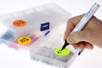 Etiket Rillprint 25mm op rol fluor rood 500 stuks-1
