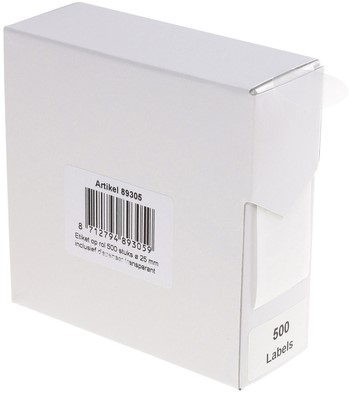 Etiket Rillprint 25mm 500st op rol transparant-2
