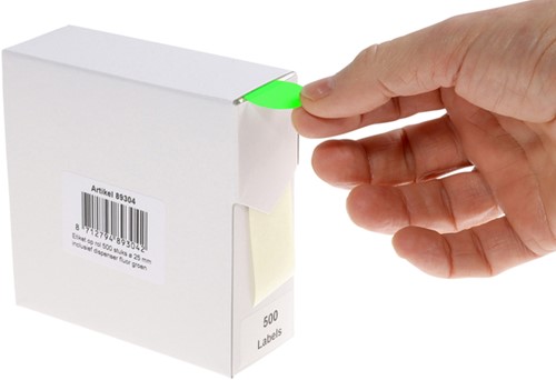 Etiket Rillprint 25mm 500st op rol fluor groen-3