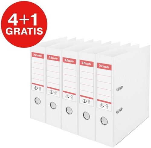 Ordner Esselte No.1 72mm PP 30% gerecycled folie Multipack wit 5 stuks-1