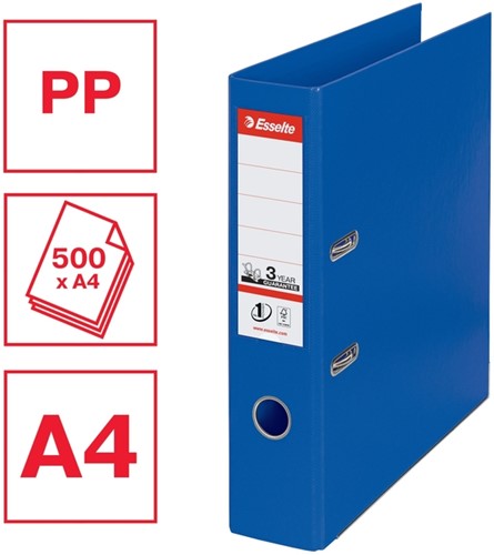 Ordner Esselte No.1 72mm PP 30% gerecycled folie Multipack blauw 5 stuks-3