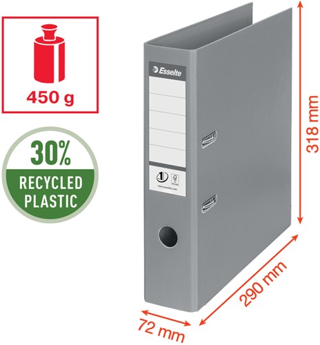 Ordner Esselte No.1 72mm PP 30% gerecycled folie Multipack zwart 5 stuks-7