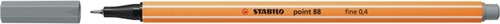 Fineliner STABILO point 88/95 fijn middelkoud grijs