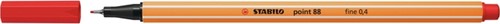 Fineliner STABILO point 88/48 fijn lichtrood