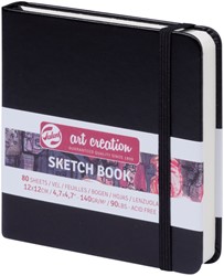 Schetsboek Talens Art Creation 80 witte vellen 140gr 120x120mm zwart