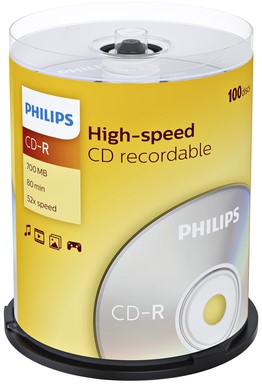 CD-R Philips 80Min 700MB 52x SP 100 stuks
