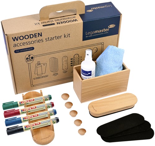 Whiteboard accessoire starter kit Legamaster WOODEN 17 stuks