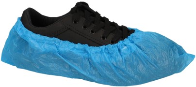 Schoenovertrek CMT 40mu geruwd maat 36-46 CPE blauw 100 stuks