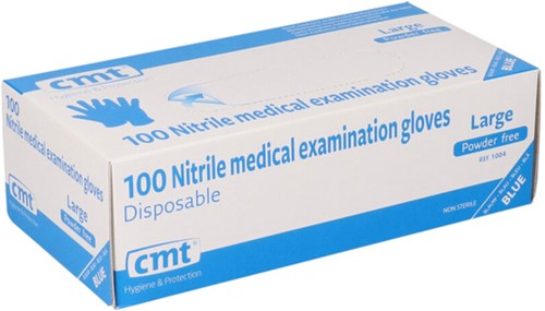 Handschoen CMT L nitril blauw 100 stuks