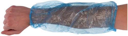 Mouwovertrek CMT 20x40cm 20mu LDPE blauw 100 stuks