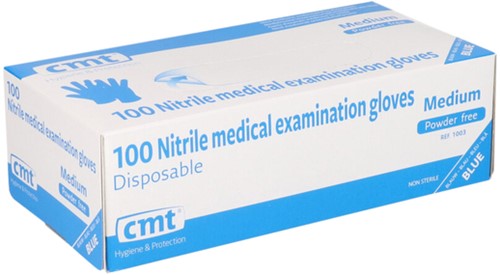 Handschoen CMT M nitril blauw 100 stuks