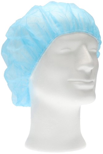 Haarnet CMT bouffant non-woven M 50cm PP blauw 100 stuks-3