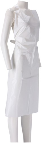 Schort CMT 125x80cm 25mu geruwd op rol PE wit 100 stuks-3