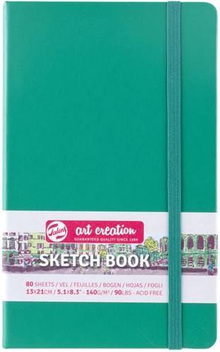 Schetsboek Talens Art Creation 80 witte vellen 140gr 130x210mm woudgroen