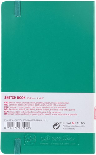 Schetsboek Talens Art Creation 80 witte vellen 140gr 130x210mm woudgroen-2