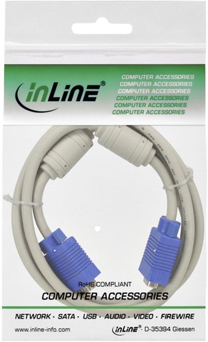 Kabel Inline S VGA 15HD M-M 2 meter beige en blauw-2
