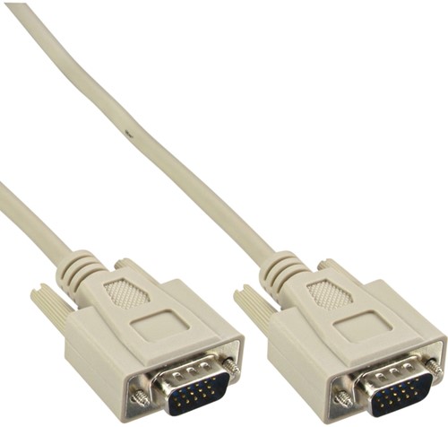Kabel InLine S VGA 15HD M-M 2 meter beige en grijs