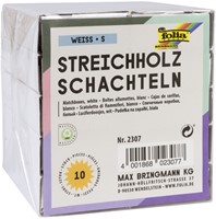 Luciferdoosjes Folia klein 53x37x11mm 10 stuks wit-2
