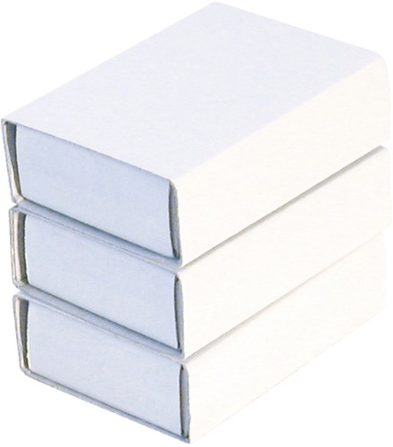 Luciferdoosjes Folia klein 53x37x11mm 10 stuks wit-3